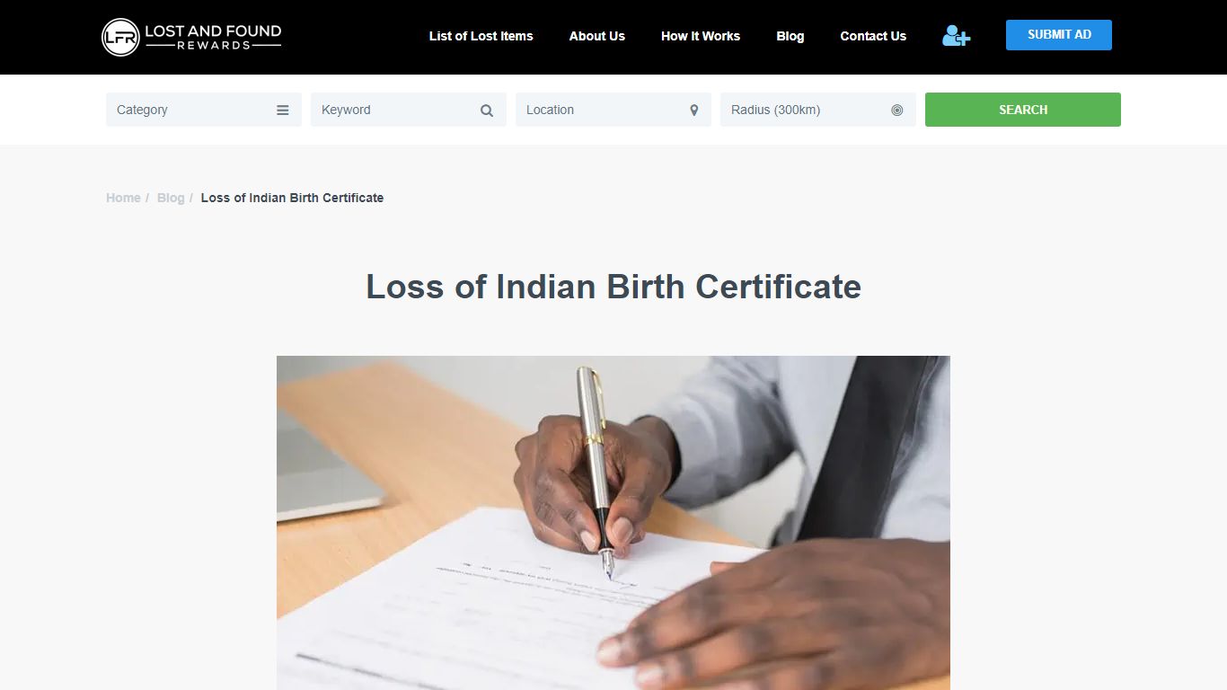 Loss of Indian Birth Certificate: Step-by-Step Process - Lost and Found ...